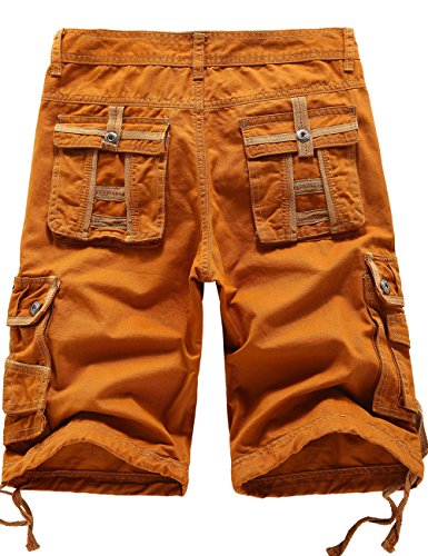 Sslr Mens Shorts Casual Cotton Relaxed Fit Cargo Shorts For Men (36, Yellow) #TOP1