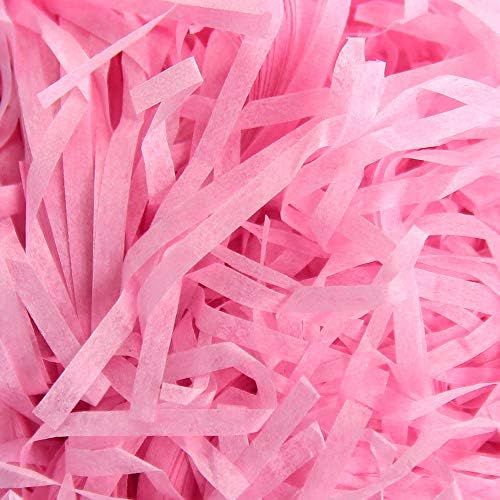 Lausatek Shredded Tissue Paper,Pink Basket Grass Hampers,200 Grams Shredded Paper Filler Paper Shred Ideal for Christmas Easter Gift Box Filling