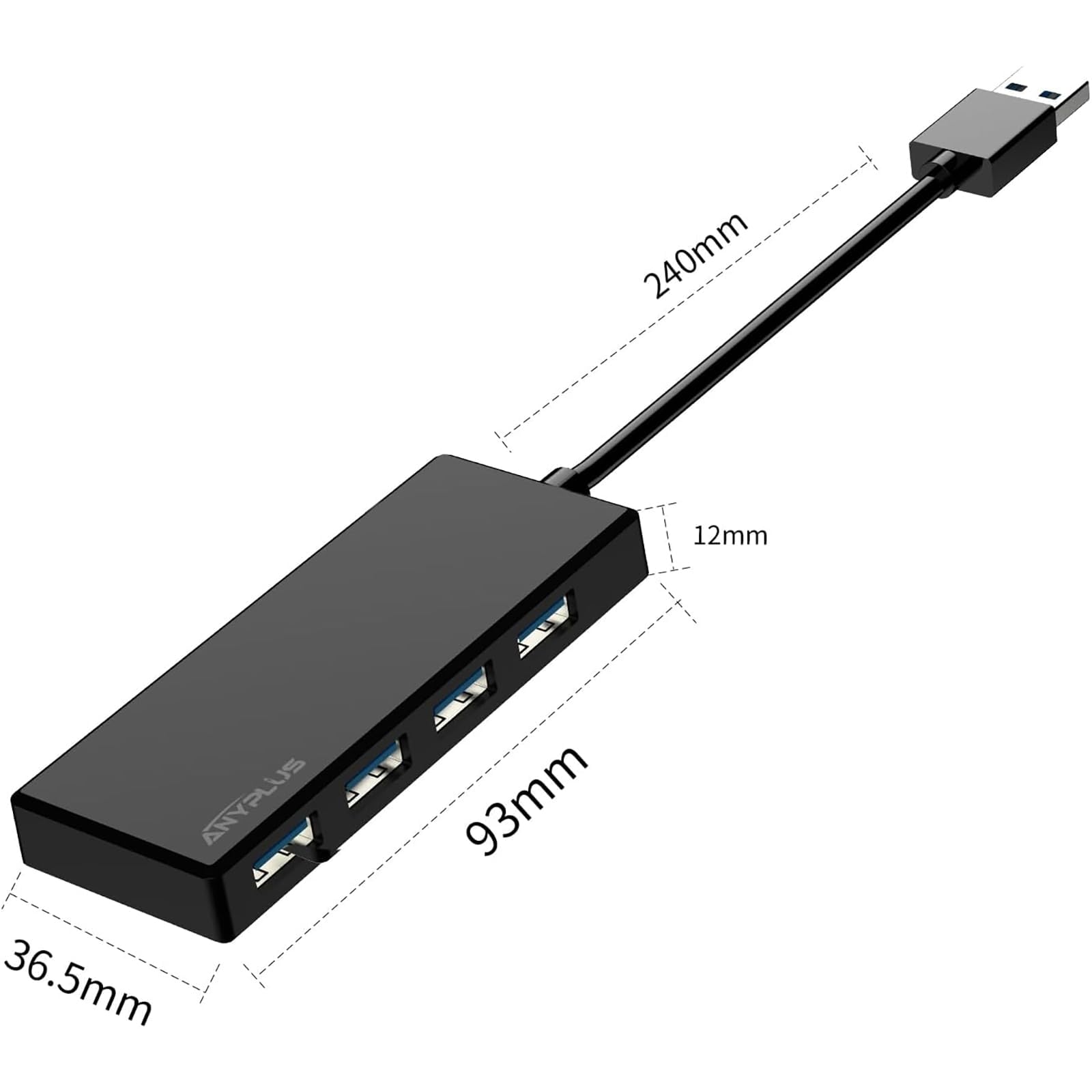 Hub USB 3.0 4 Ports Multiprise 5 Gbps Adaptateur pour Bureau Ordinateur Portable