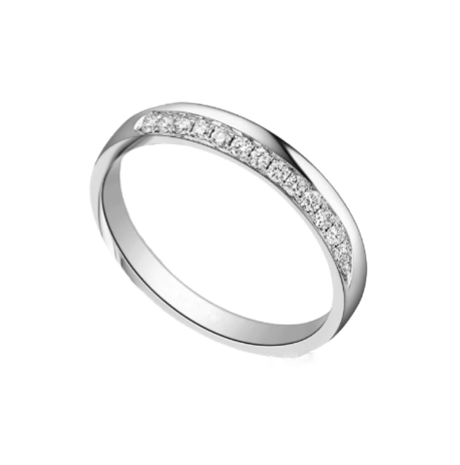 Oro Bianco 9K / 14K / 18K Anello Fedina Coppia, Rotondo Semplice con Diamante da 0,15 ct, Anello Fedi Nuziali Uomo Donna di Argento