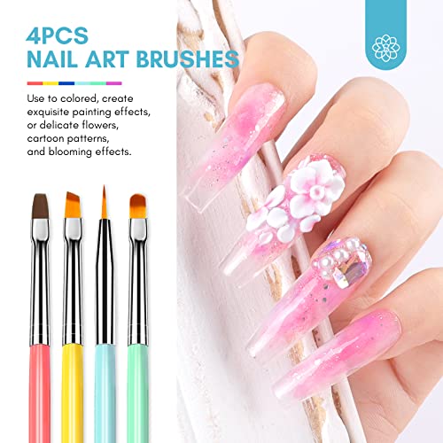 Saviland 6Pcs Nail Art Brushes Set – Nail Design Brushes For Nail Art Gel Nail Brush For Nail Extension Multifunctional Nail Brush Nail Art Liner Brush 3 Sizes Dotting Tools For Home Diy Manicure #TOP2