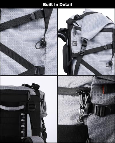Image of CarryPro NOMAD 65L+ Travel Backpack Large Capacity Hiking & Travel Rucksack Durable Water Resistant Multi Compartment Trekking Bag with Padded Shoulder & Back Support