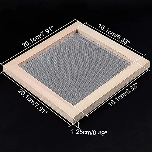 ANCLLO Antike Papierherstellungsmethode aus Holz, Papierherstellung, Basteln, Papierherstellung, Rahmen, Sieb, für Bastelbedarf, 20 x 20 cm