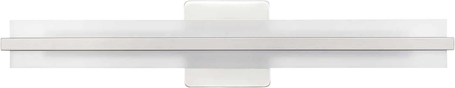 ML Lighting | Troy Collection | 7501-BN | LED Light Vanity in Brushed Nickel Finish with Acrylic Plastic Shade | 3000K 4000K 5000K | Warm Color Temperature for Ambient Atmosphere