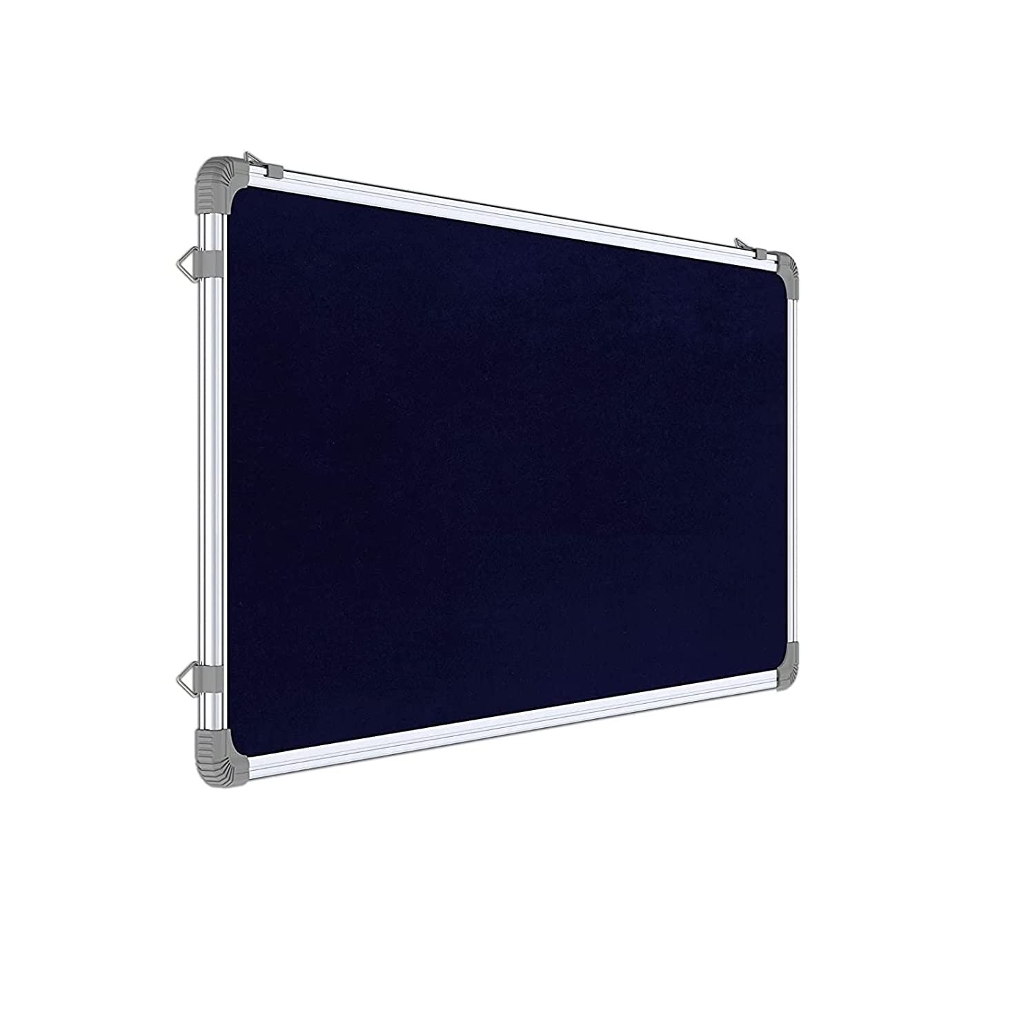 OBASIX Pin-up Bulletin Notice Board (1x2Feet) for School College Office|Classic Series Pin Up Board with 20 Push-pins|Natural Finesse Aluminium Frame|Blue