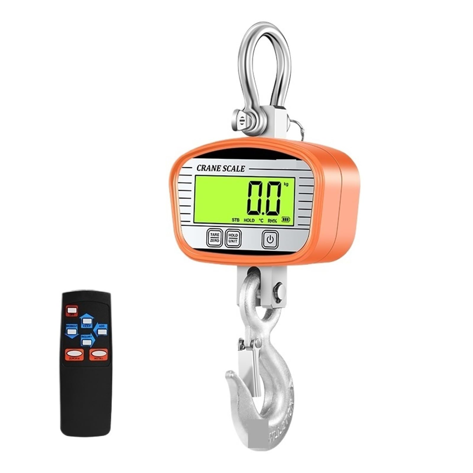 LNHHG 2T Digital Industrial Crane Scale 0.1kg LCD Heavy Duty Hook Crane Scales(Rosso)