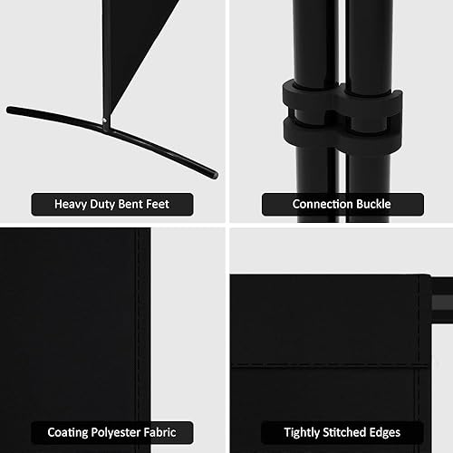 Miniatura 5 de Kokorona Divisor de habitación de 3 paneles, separadores de pared plegables de privacidad de 6 pies de alto, pantalla de privacidad portátil,