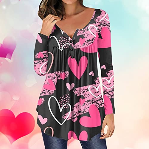 Women's Flowy Tunic Tops For Leggings Long Sleeve Loose Swing Tunic Pleated Floral Print T-Shirts Flowy Pleated Tunic Blouses Floral Printed Long Sleeve Tops Button Up Casual Loose #TOP3