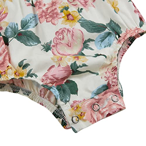 Arbag Baby Girls Rompers Ruffle Linen Cotton Baby Girl Clothes Spring Summer Backcross Jumpsuits (Multicolored, 3-6 Months) #TOP3