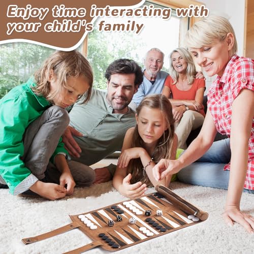 Backgammon Spiel Set, Klassisches Backgammon-Set für Erwachsene, Spielfeld BxT: 32 x 26 cm