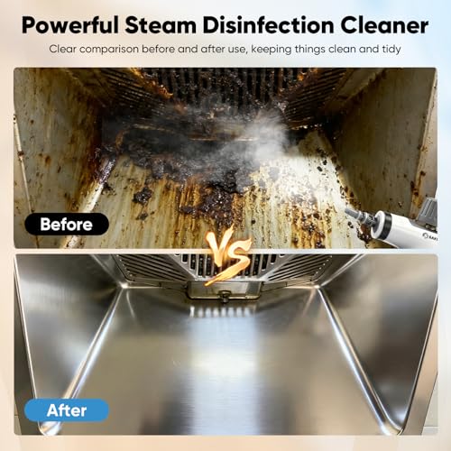 Image of Saker Handheld Steam Cleaner New,Portable Steam Cleaner for Home,1050W Steam Cleaner,4 Fiber Cloths for Quick Heating & Deep Cleaning of Floors, Cars, and Kitchen
