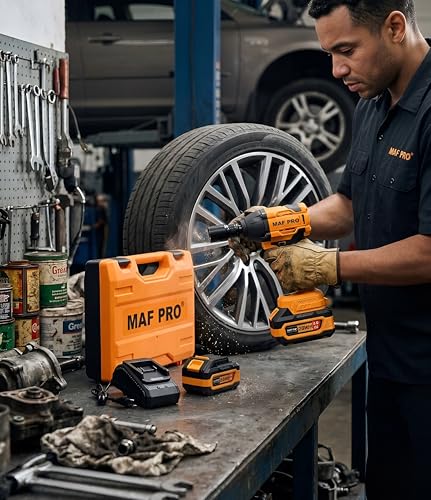 Image of MAF PRO CIWLI3502 Cordless Impact Wrench 350Nm, 20V Brushless Li-Ion, 1 /2 Inch Drive, Variable Speed, for Car Tyre Removal, Wheel Nut and Bolt Tightening, Automotive and Garage Use