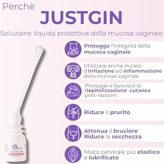 Soluzione Liquida Secchezza Vaginale Con Acido Ialuronico 0.2%, Idratante Lubrificante Secchezza Intima Femminile anche in Menopausa 4 Monodose 5 ml Justpharma