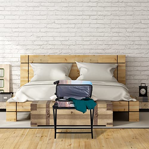 Relaxdays Kofferständer Holz, klappbar, Gepäckablage, Kofferaufbewahrung, für Reisegepäck, HxBxT: 52,5x66,5x48 cm, Natur