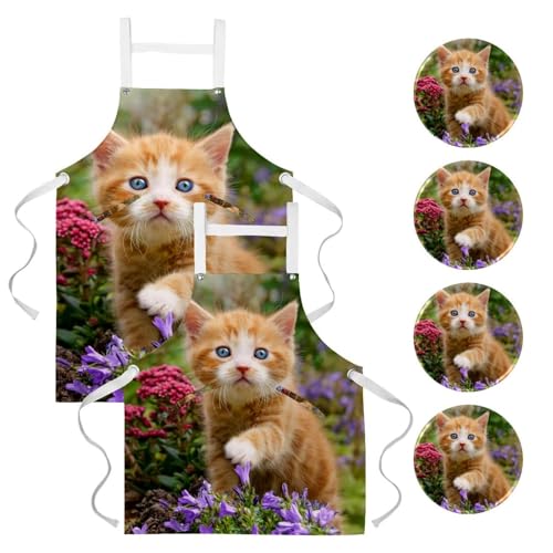 Tablier de cuisine lot de 2 avec broches pour bar restaurant et pâtisserie