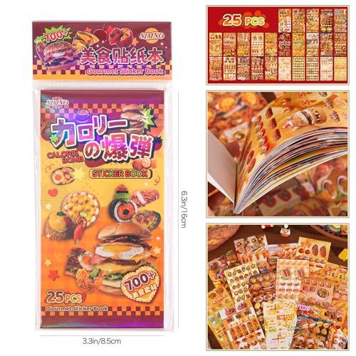 Image of Girl's Japanese Retro Sticker Book, Food and Daily Life Theme - 700+ Cute Old Showa Style Foodie Stickers, for DIY Scrapbooking Journaling Handbook Decoration