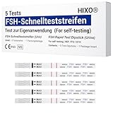 5x FSH-Teststreifen – Menopause & Hormonstatus Selbsttest für Zuhause – Urin Schnelltest zur Bestimmung des FSH-Spiegels (Wechseljahre)