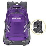 College backpack,Purple Bookbags Water Resistant School Backpack with Waterproof Rain Cover,Fits UNDER 15.6