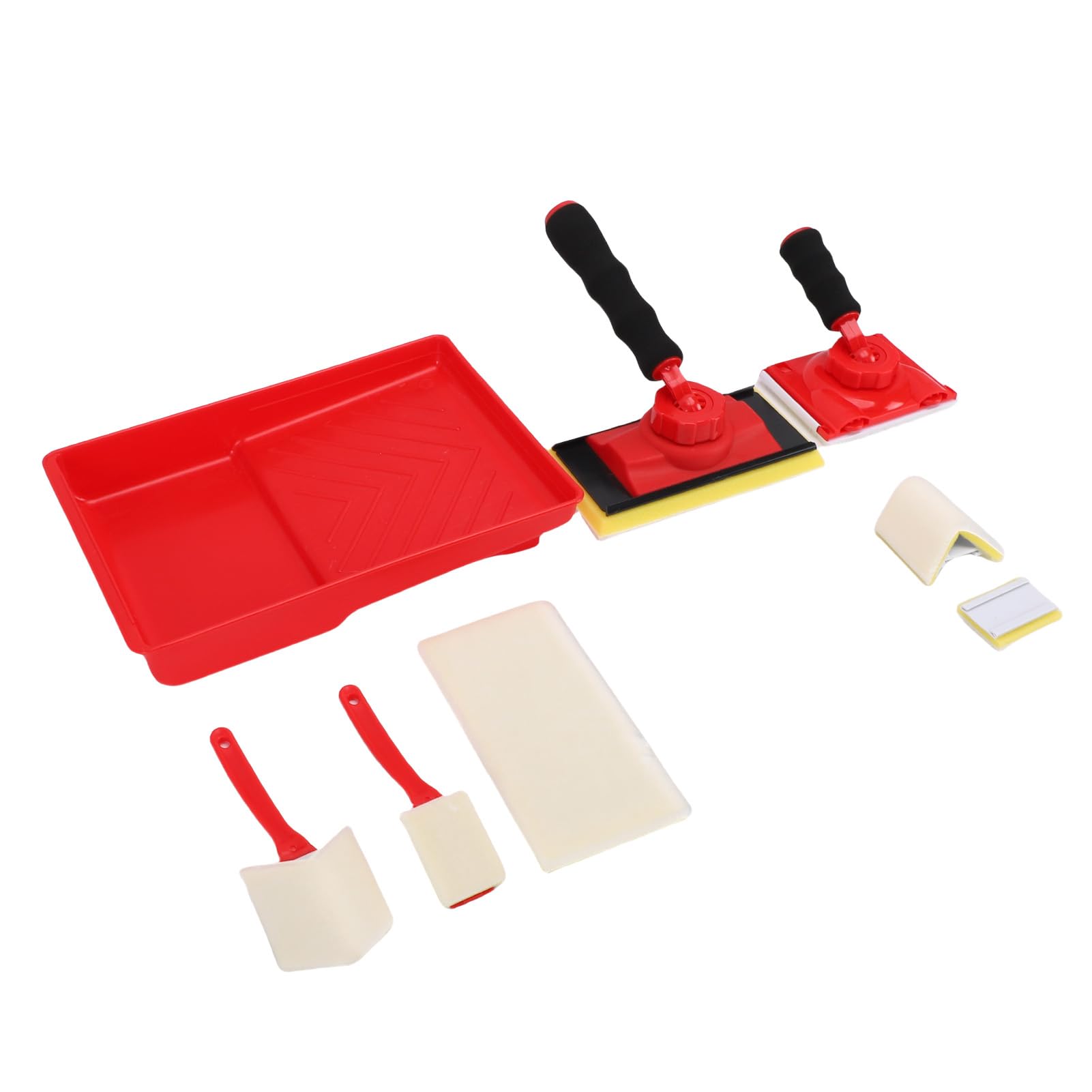 Ausla Kit de Herramientas para Bordear Pintura, Almohadilla Pintora para Esquinas de Recorte de Pared y Techo de 4 Formas con Bandeja de 7 Pulgadas y 5 Recambios para Pinturas