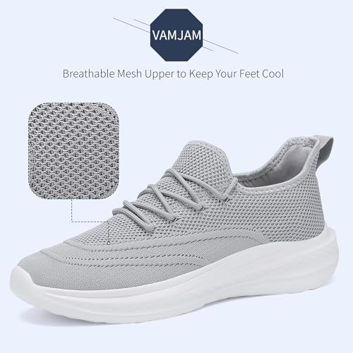 Image of VAMJAM Men's Running Shoes Slip On Walking Shoes Non Slip Lightweight Workout Breathable Gym Sneakers Fashion Mesh Sneakers