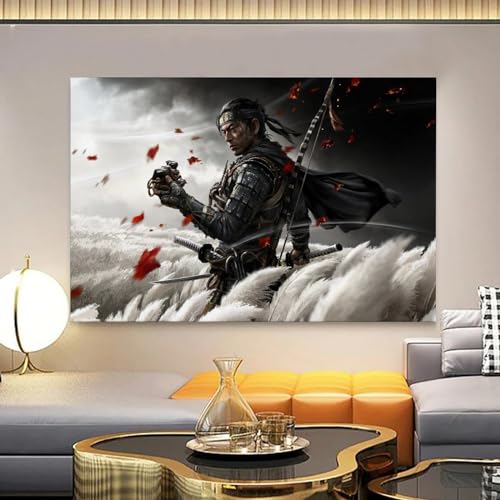 EKoKim Póster de Ghost of Tsushima Leinwand Kunstplakat pintura decorativa lienzo póster de pared e imagen artística impresión moderna decoración de dormitorio familiar carteles 08 x 12 pulgadas (20 x