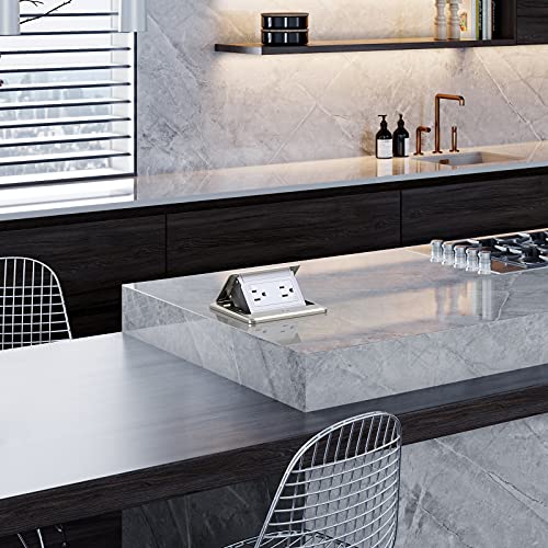 Webang Pop Up Floor Outlet Box With 15 Amp Tamper-Resistant Receptacle Outlet, Corrosive Resistant Hardware, Etl Listed, Brushed Nickel #TOP6