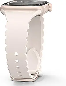 Sunnywoo Lace Sport Silicone Band Compatible with Apple Watch 38mm 40mm 41mm 42mm 44mm 45mm 46mm 49mm for Women, Soft Wristband Waterproof Replacement for iWatch Series Ultra 10 9 8 SE 7 6 5 4 3 2 1