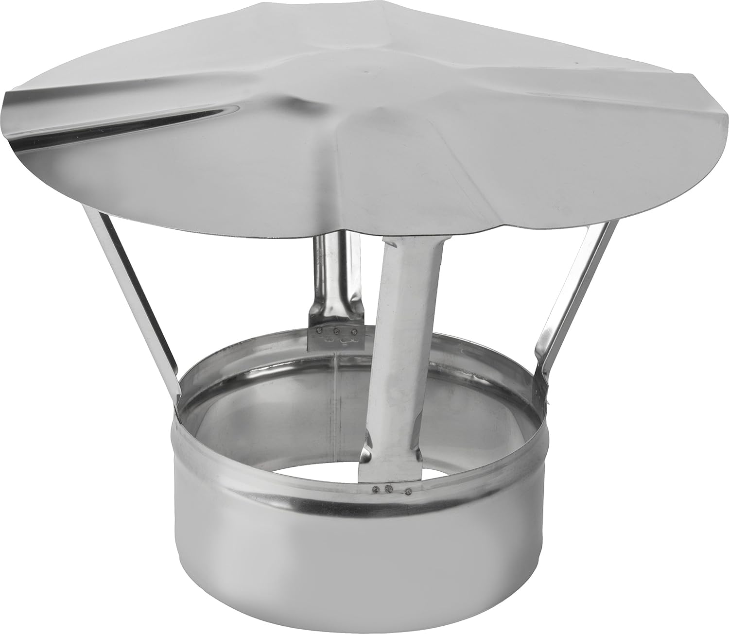 Prostko Ltd Silver Stainless Steel Chimney Cowl - Rain Cover Protector Stove Cap Top Burner Pipe Pot. (100Mm / 3.94")