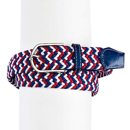 Ovation Braided Stretch Belt XXS Red/White/Blue