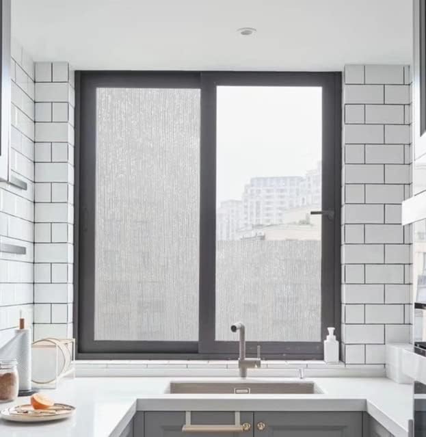 Miniatura 2 de Danodoi Película de privacidad para ventana de 17.7 x 157 pulgadas, diseño cepillado, película de vidrio esmerilado, calcomanías opacas para