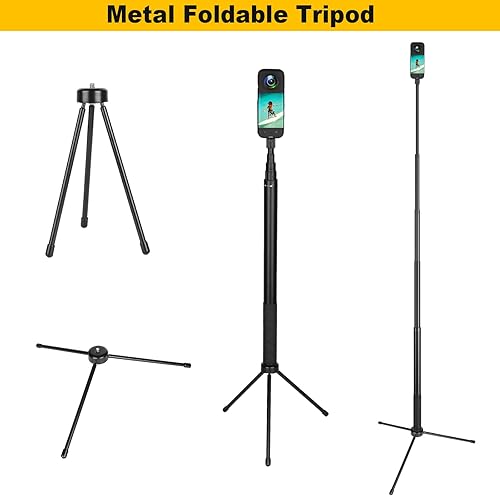Miniatura 6 de Palo selfie invisible para cámaras de acción Insta360 ONE X4, X3, X2, X, One R, One RS, GO 2, GO 3GoProDJIAKASOSJCAM, barra extensible de aleación
