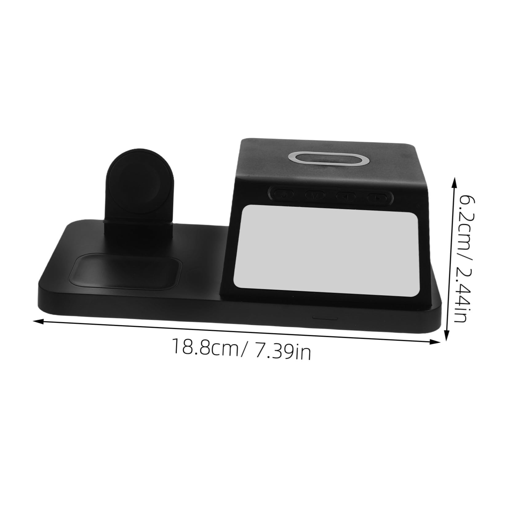 Angoily 15w Caricatore Wireless con Orologio Supporto di Ricarica Dock di Ricarica Rapida da Compatibile con Vari Dispositivi Design Moderno per Comodino e Viaggio