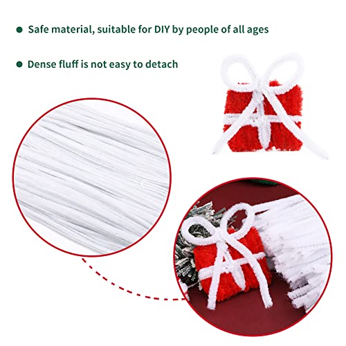 Image of Iuuidu 150 PCS Pipe Cleaners Chenille Stem, White Craft Pipe Cleaners | Pipe Cleaners DIY Craft, Fuzzy Sticks Pipe Cleaners Bulk for Arts and Crafts, Xmas Home Decoration