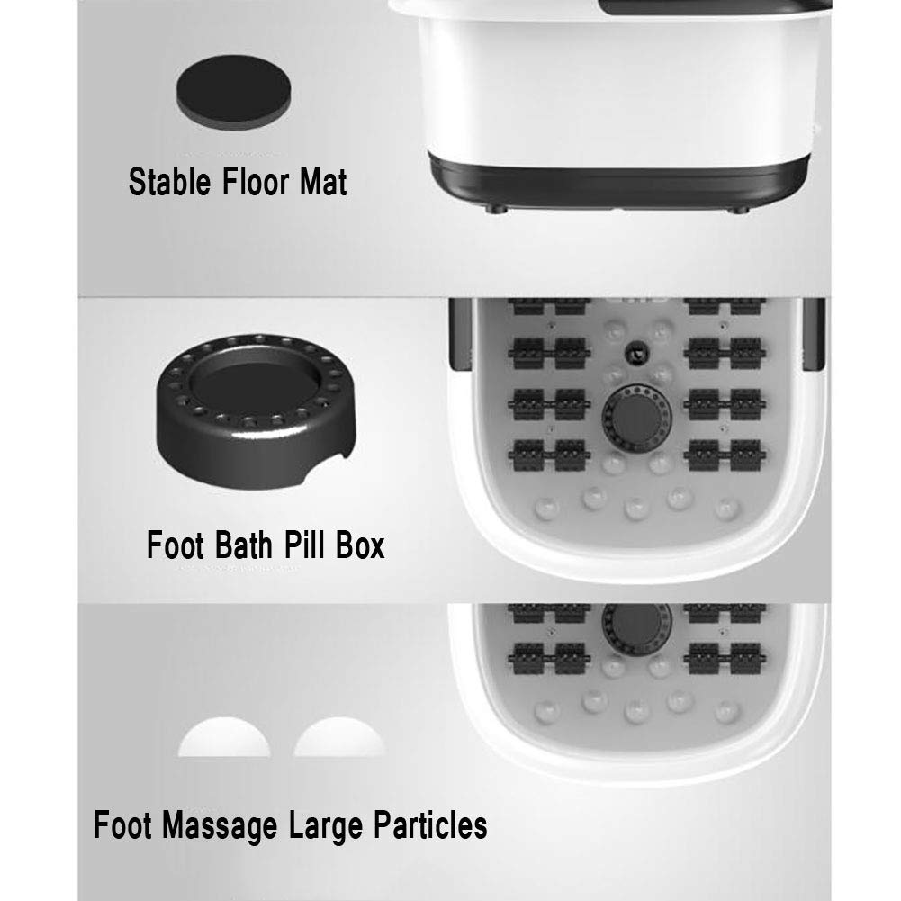 HMTE Massaggiatore Foot Spa - Bagno riscaldato, rulli massaggianti Automatici, Vibrazione, Bolle, Controllo Digitale della Temperatura Regolabile