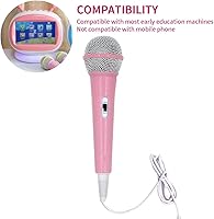 Vista 4 de EKDJKK Micrófono con cable, micrófono dinámico portátil con cable Jack de 0.138 in, ligero, sin batería, máquina de canto para el hogar, micrófono