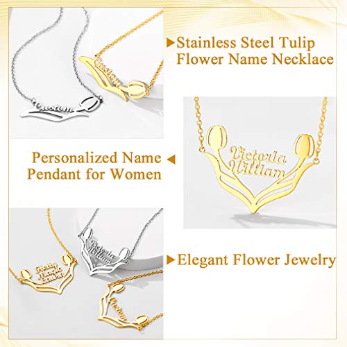 Collier personnalisé prénom Custom4U avec pendentif infini en acier inoxydable doré - 3