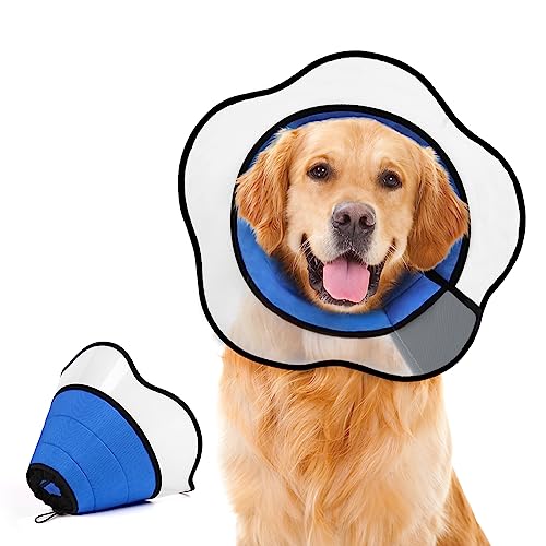 Supet Dog Cone Alternative After Surgery, Soft Dog Cones For Large Medium Dogs, Comfortable Elizabethan Dog Recovery Cone To Stop Licking, Adjustable Pet Recovery Collar #TOP9