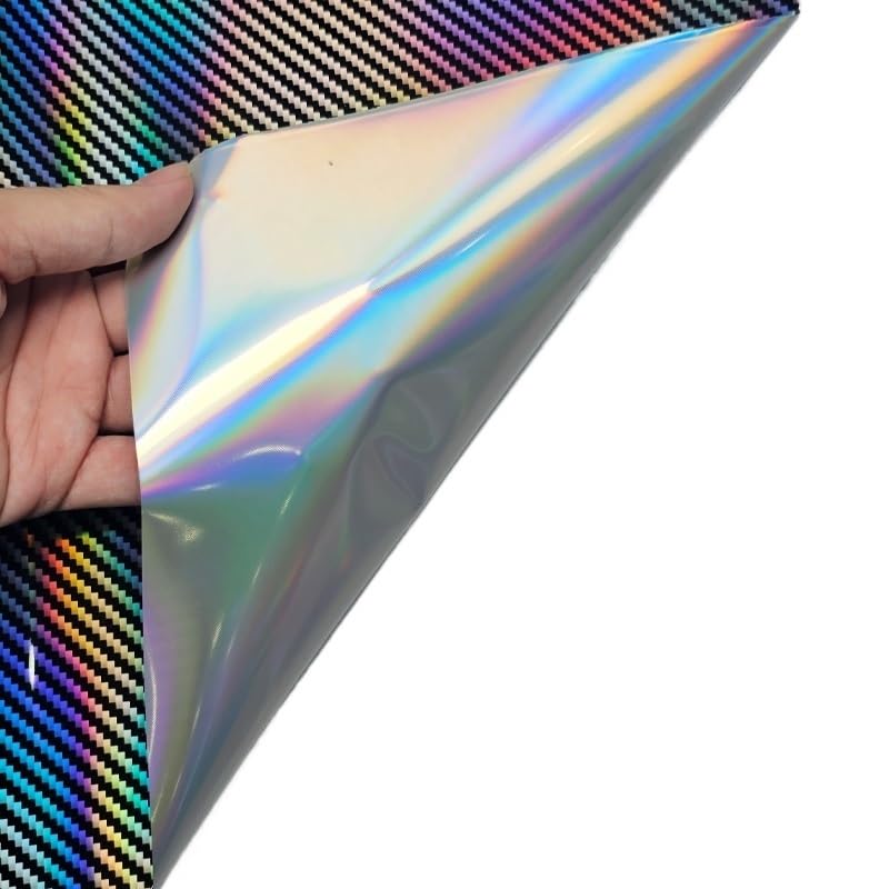 Pellicola Wrapping Auto Pellicola Adesiva For Esterni For Auto In Fibra Di Carbonio 5D, Arcobaleno, Oro Nero Lucido, Argento, Rosso, For Decalcomanie For Moto(Noir,50cm X 200cm)
