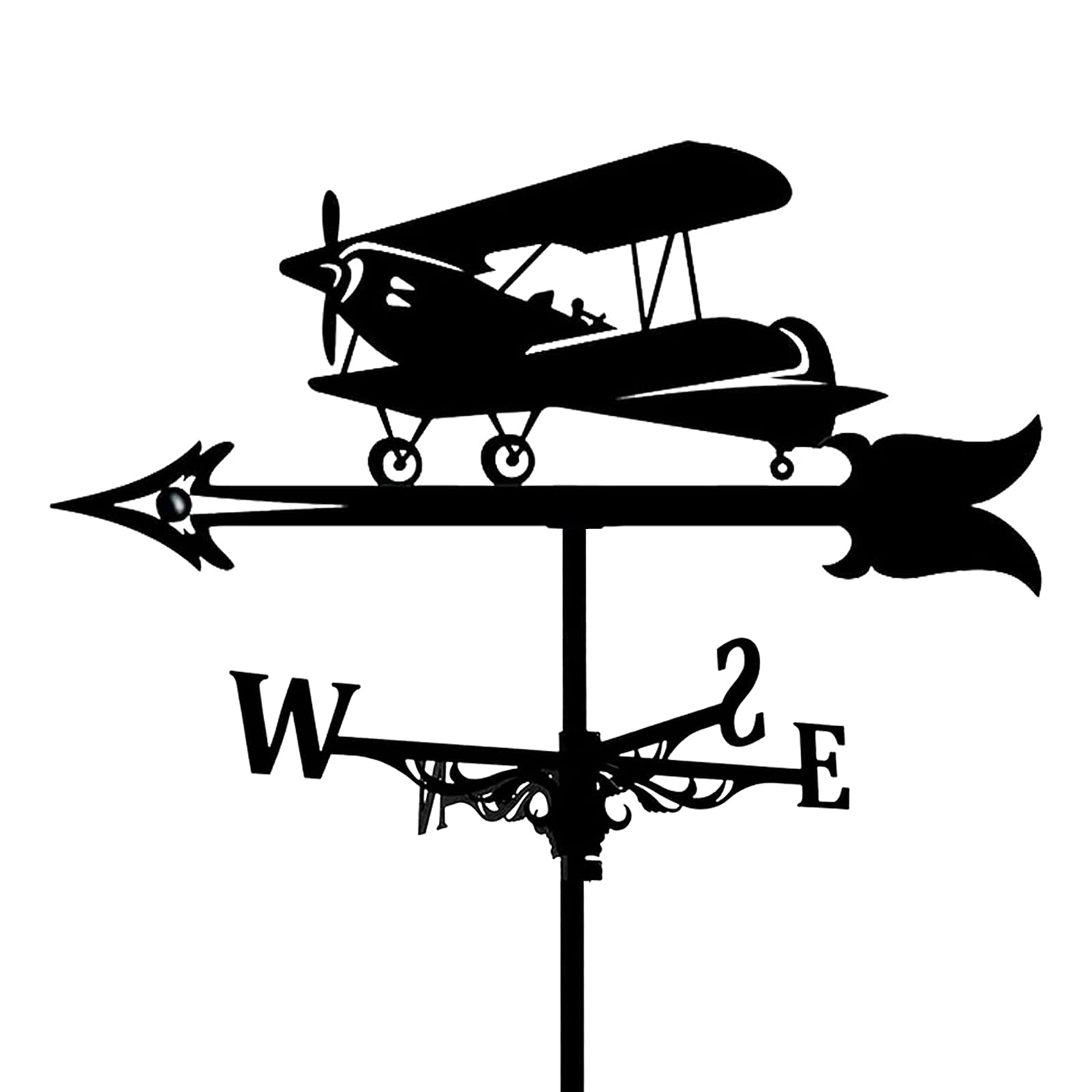 TAXXII wind vane Ornament Weather Vane Metal Weathervane Garden Stake Wind Direction Indicator for Farm Yard Home Decor Gift (Aircraft)