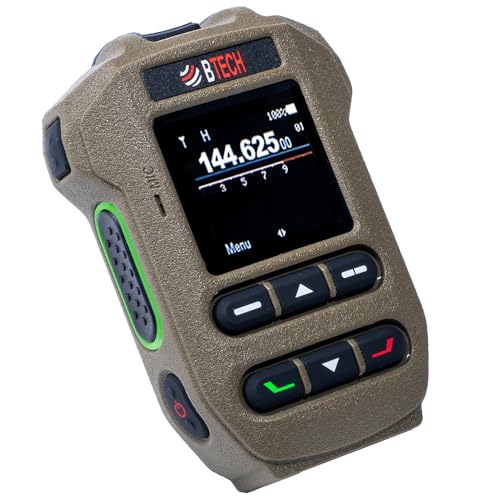 BTECH BS-50 (Tan) Bluetooth Wireless Speaker Mic 1.44 Color Display + 6 Buttons Full Control GPS + Compass IP54 Weatherproof USB-C Rechargeable 1200mAh for GMRS-PRO/GMRS-50PRO/UV-PRO/UV-50PRO