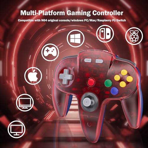 image for KIWITATA Wireless N64 USB Controller for Switch Games, 2.4ghz Recharge