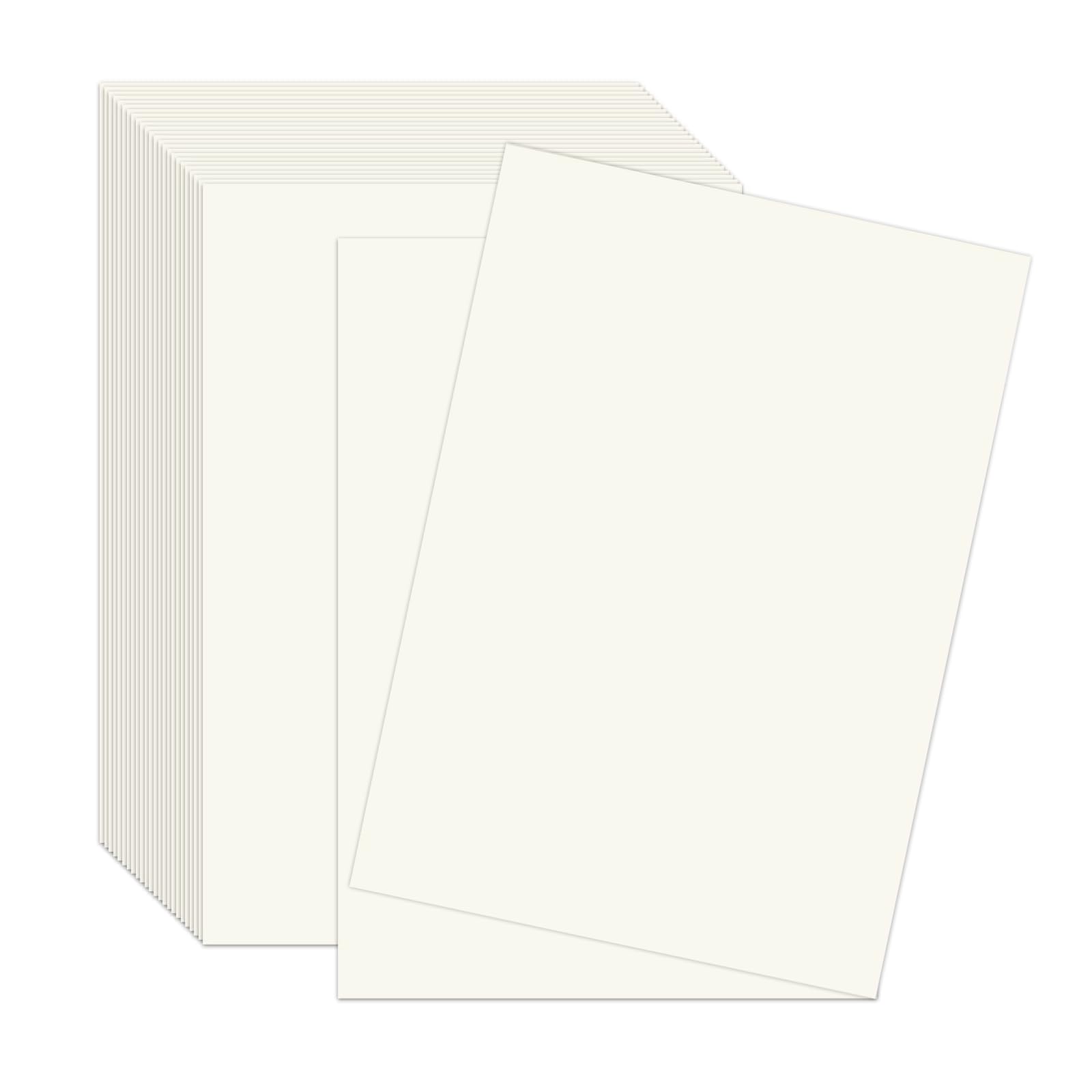 Card Paper A4,ESYFOR 50 Sheets of 250g/m² Ivory Thick Paper Cardboard Double Sided Printable Craft Cardstock for Painting, Card Making, Invitations, Scrapbook