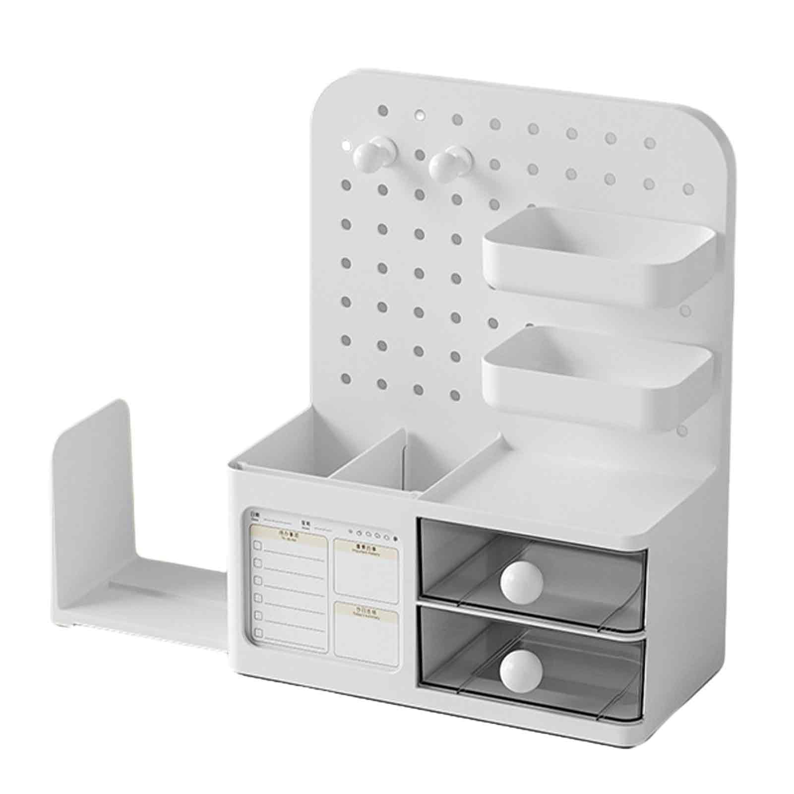 pidodou Perforated Board Storage Rack Wall Mount Shelf for Office Supplies Stationery Book Multi Functional Desktop Organizer Home UK [object Object]