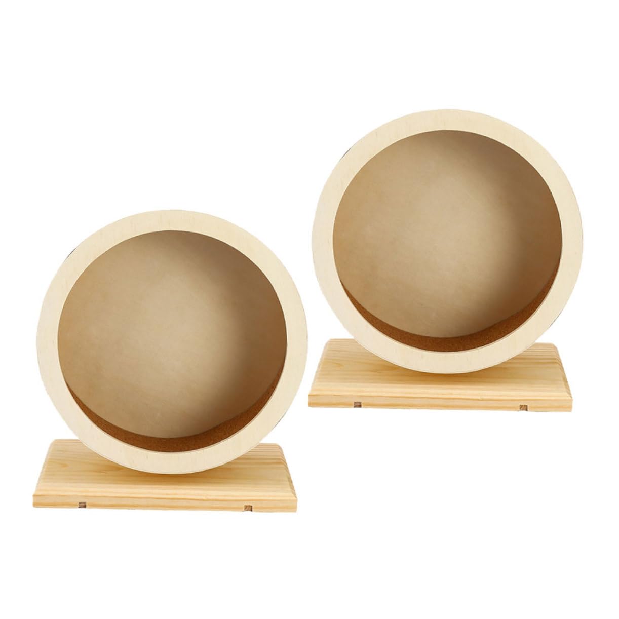 UKCOCO 2 Piezas Ruedas de Madera para Hámster Corcho Suave Rueda Silenciosa para Hámster Juguete para Correr Resistente Arañazos para Chinchillas Cobayas y Erizos