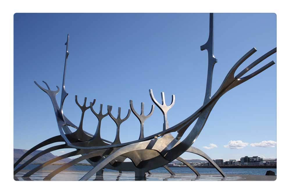 Doormat Floor Rug/Mat (23.6 x 15.7 inch) - Reykjavik Iceland Sculpture Capital Solfar