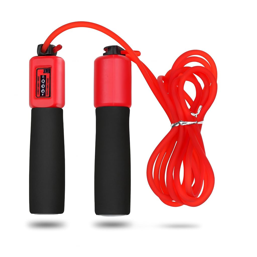 Adjustable Jump Rope Skipping Rope with counter for men, women, kids, fitness & exercise | Unisex, Tangle-Free, Non-Slip, Smooth Rotation | Home & gym workouts. (Blue)
