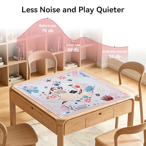KEILOKLOK Coastal Mahjong Mat, 32.4x32.4 Inch Beach Funny Style Mahjong Table Cover with Carrying Bag Non-Slip Noise Reduction, No Creases Gaming Mat for Mahjong Poker Card Board Games Dominoes — view 3