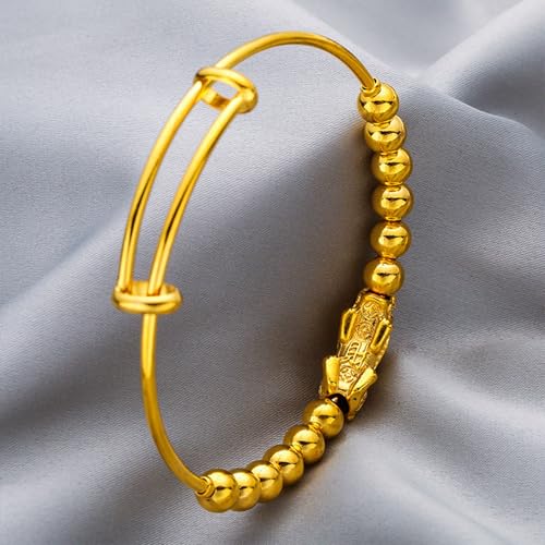 Image of Fashion 18K Gold Plated Feng Shui Arm Band Bracelet Pi Xiu Beads Adjustable Cuff Bracelet