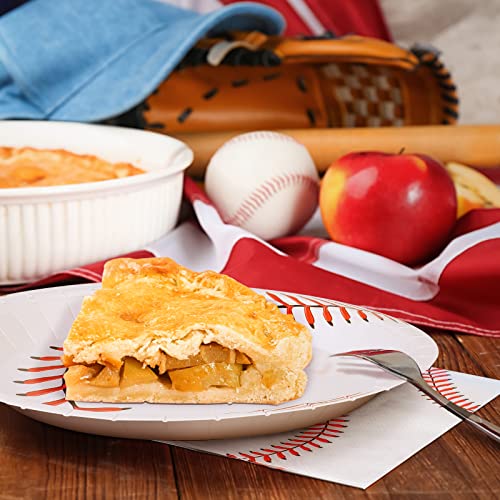 Adxco 80 Pieces Baseball Party Supplies Baseball Paper Plates 13 X 13 Inch Baseball Napkins Baseball Party Decorations For Birthday, Baseball Theme Party #TOP5