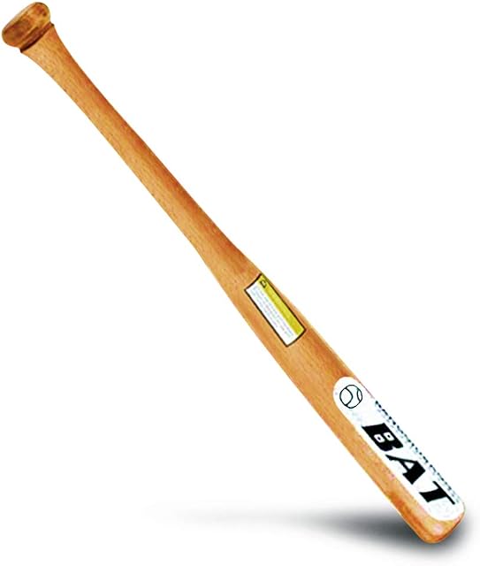 BodyRip Rounders Wooden Baseball Bat - Beginners, Lightweight, Composite Solid Wood, Slender Handle, Self-Defence Tool | Choose from 25", 29", 33" With or Without Rawlings 9" Softball